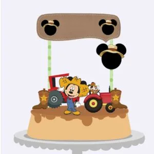 Topo Bolo Mickey Fazendinha