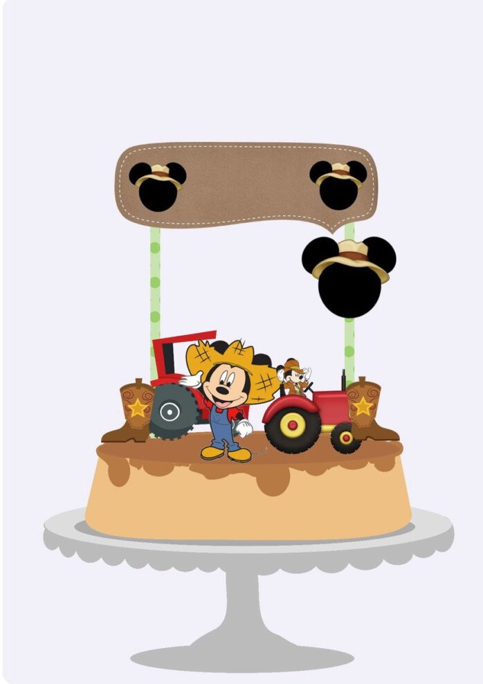 Topo Bolo Mickey Fazendinha