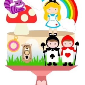 Topo de Bolo Alice Cute