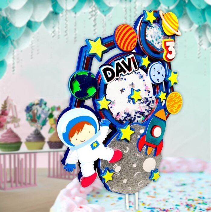 Topo de Bolo Astronauta