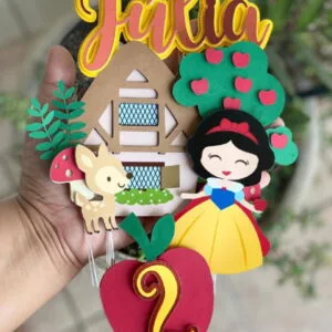 Topo de Bolo Branca de Neve Cute Camadas 18 Topo de Bolo Branca de Neve Cute Camadas