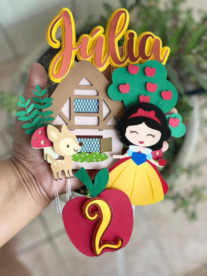 Topo de Bolo Branca de Neve Cute Camadas