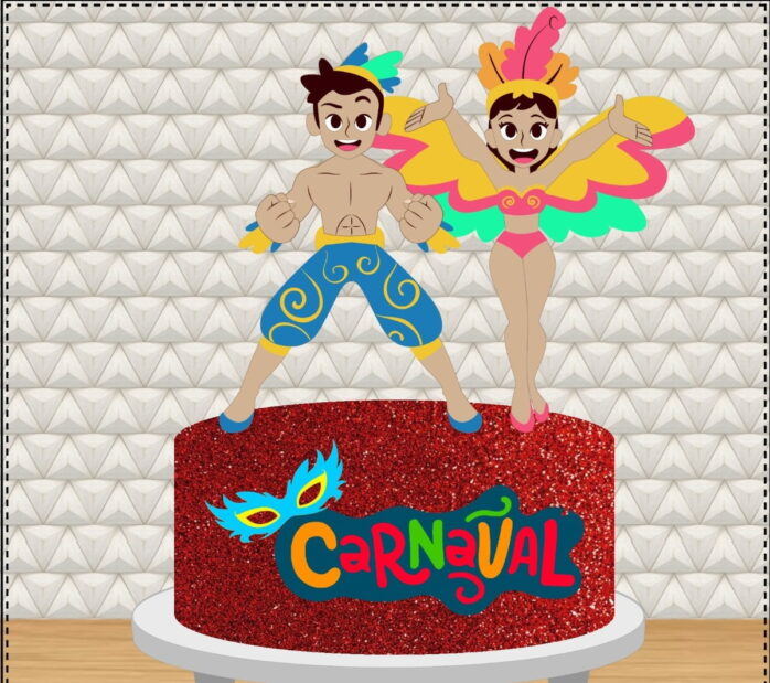 Topo de Bolo Casal Carnaval