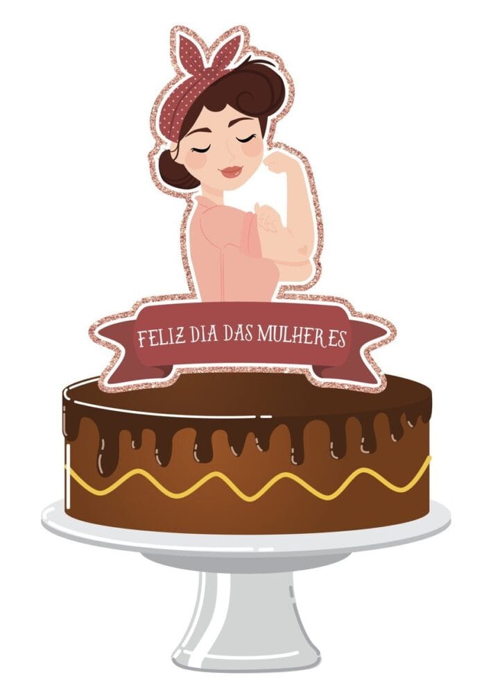 Topo de Bolo Dia das Mulheres Mod2