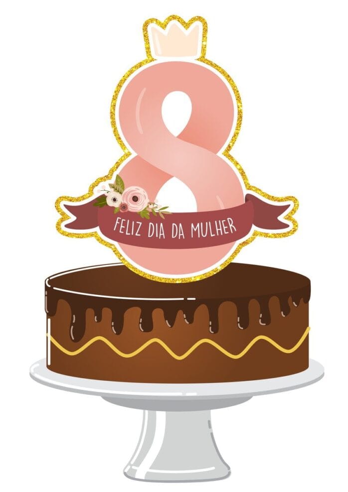 Topo de Bolo Dia das Mulheres Mod3