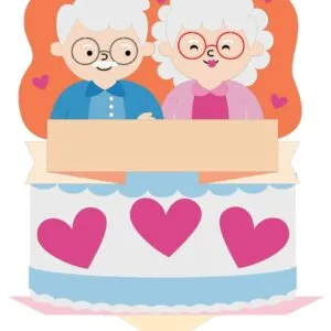 Topo de Bolo Dia dos Avós - Modelo 2