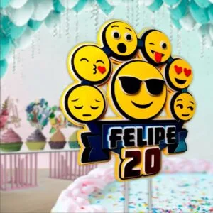 Topo de Bolo Emoji 16 Topo de Bolo Emoji