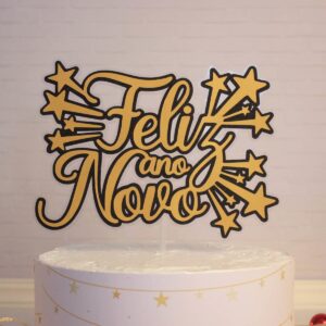 Topo de Bolo Feliz Ano Novo