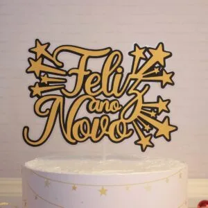 Topo de Bolo Feliz Ano Novo