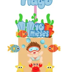 Topo de Bolo Fundo do Mar Menino