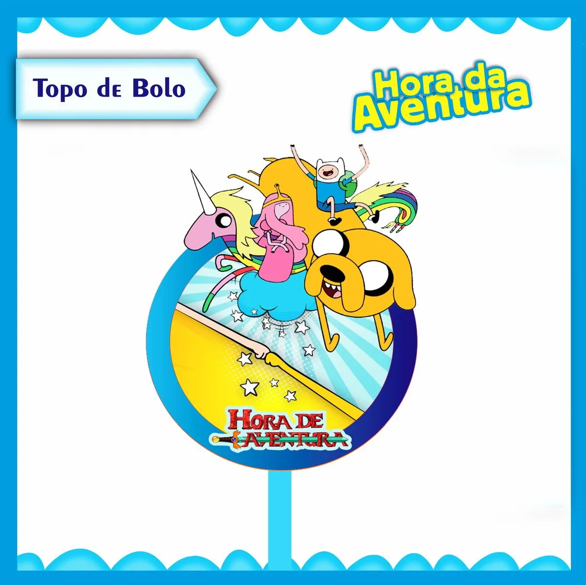 Topo de Bolo hora da Aventura
