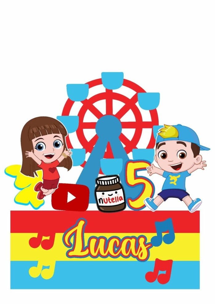 Topo de Bolo Luccas e Gi
