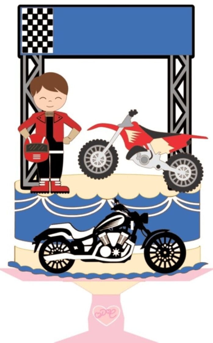 Topo de Bolo Motociclista