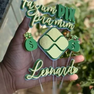 Topo de Bolo Pix Camadas