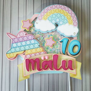 Topo de Bolo Pop It Menina PDF para Imprimir