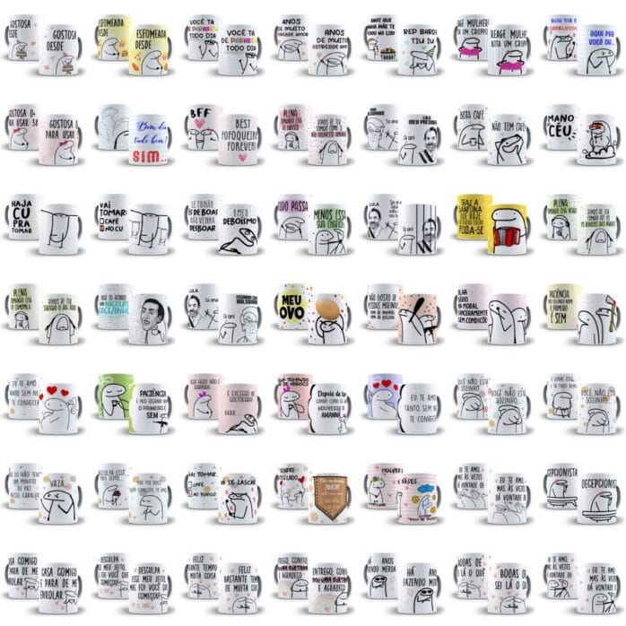 Ultra Pack Flork Bento Artes Caneca Sublimação Memes Frases