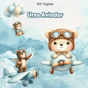 Ursinho Aviador Kit PNG Personalizados e Scrapbooking 7 Ursinho Aviador Kit PNG Personalizados e Scrapbooking