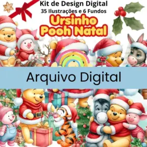 Ursinho Pooh Tematico Natal Kit Png Personalizados Festivos 2