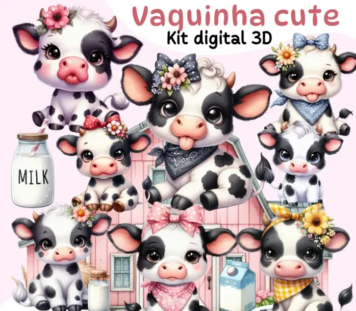Vaquinha Em Png Kit Digital Para Papelaria Personalizada 2